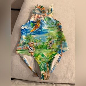Polo Ralph Lauren Kids' Surfing Bear Swimsuit - Blue and Green
